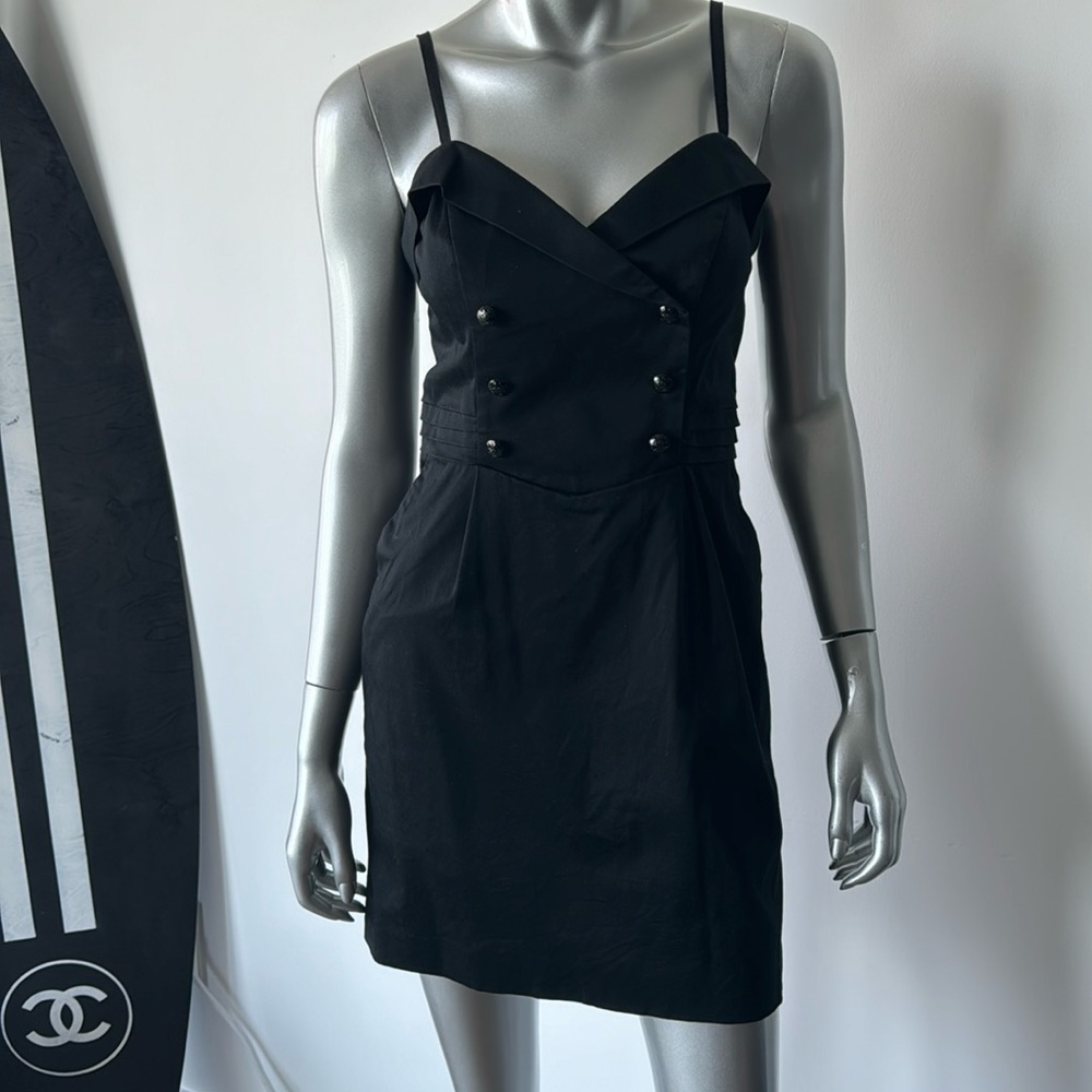 Black adjustable strap sailor style dress